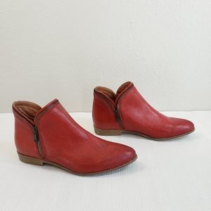 Eric Michael 'Ireland' Red Leather Ankle Booties